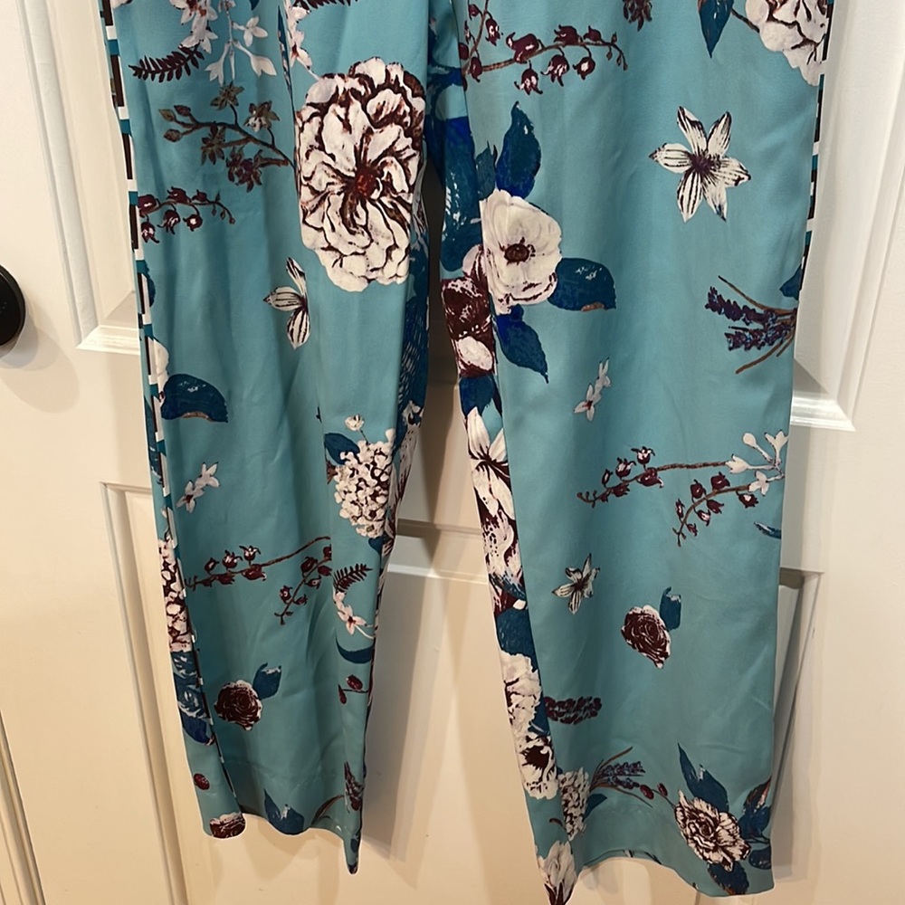 DIANE VON FURSTENBERG DVF ASHLEY FLORAL PRINT CADY STRAIGHT LEG PANT - Picture 4 of 11